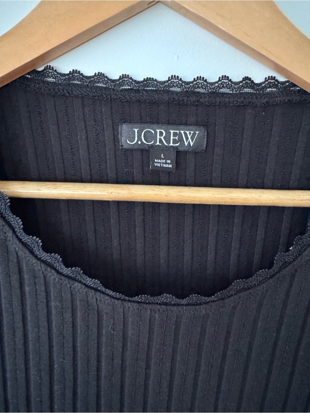 J. Crew Black Ribbed Crewneck Short Sleeve